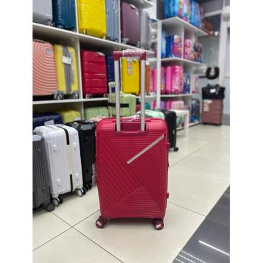 Чемодан 24 дюйма Sonara красный с расширением из полипропилена
