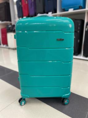 Чемодан 24 дюйма Travel Fashion One бирюзовый из полипропилена